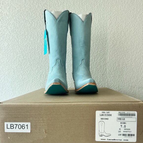 Lane EMMA JANE Womens Cowboy Boots 7 Western Light Blue Cowgirl Mid Calf Tall - Picture 12 of 13